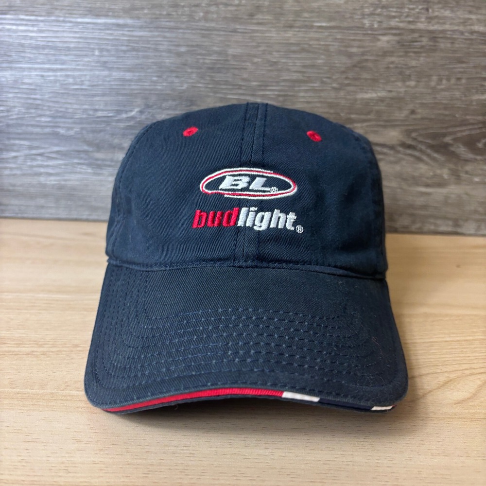 Vintage Bud Light Hat Cap Strap Back Blue Beer The Game Adjustable